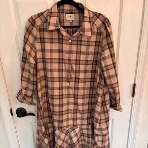 Tuckernuck Brown Plaid Callahan Shirt Dress XL